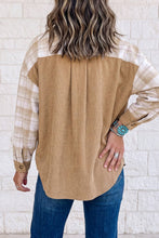 Load image into Gallery viewer, Plaid Colorblock Shirt Collar Shift Shacket
