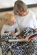 Load image into Gallery viewer, Morrocan Blue And Flower Child Cotton Muslin Newcastle Blanket
