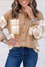 Load image into Gallery viewer, Plaid Colorblock Shirt Collar Shift Shacket
