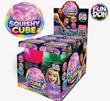 Load image into Gallery viewer, Fun Doh Squish & Squeeze Sparkle Cube Fidget Toy- 12/Display