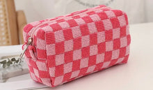 Load image into Gallery viewer, Checkered Knit Cosmetic Bag