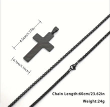 Load image into Gallery viewer, Stainless Steel Bible Verse America Flag Necklace Men USA Flag Cross