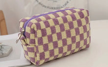 Load image into Gallery viewer, Checkered Knit Cosmetic Bag