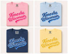 Load image into Gallery viewer, Kenosha Wisconsin Script Graphic T-Shirt – Comfort Colors Tee