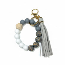 Load image into Gallery viewer, Carved Wooden and Silicone Bracelet Key Chain
