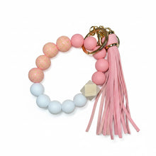 Load image into Gallery viewer, Carved Wooden and Silicone Bracelet Key Chain