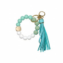 Load image into Gallery viewer, Carved Wooden and Silicone Bracelet Key Chain