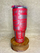 Load image into Gallery viewer, 40 oz Kwik Trip Engraved Stainless Steel Tumbler with Handle & Lid