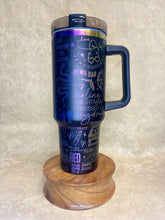 Load image into Gallery viewer, 40 oz Taylor Swift-Themed Stainless Steel Tumbler with Rainbow Holographic Engraving, Handle & Lid