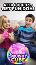Load image into Gallery viewer, Fun Doh Squish & Squeeze Sparkle Cube Fidget Toy- 12/Display