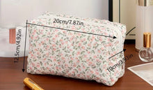 Load image into Gallery viewer, Floral Quilted Cosmetic Bag

