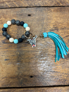 FlowingFaithCo - Handmade Silicone Bracelet Key Chain with Tassle
