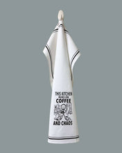 Load image into Gallery viewer, “This Kitchen Runs on Coffee and Chaos” - Kitchen Tea Towel
