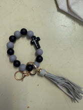 Load image into Gallery viewer, FlowingFaithCo - Handmade Silicone Bracelet Key Chain with Tassle Jesus
