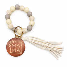 Load image into Gallery viewer, Mama Beaded Keychain Bracelet with Tassel
