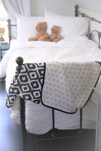 Load image into Gallery viewer, Morrocan Blue And Flower Child Cotton Muslin Newcastle Blanket
