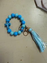 Load image into Gallery viewer, FlowingFaithCo - Handmade Silicone Bracelet Key Chain with Tassle Jesus
