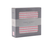 Load image into Gallery viewer, Candy Stripe Crib Sheet Bamboo Muslin
