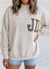 Load image into Gallery viewer, WWJD Embroidered Patch Mock Neck Sweatshirt
