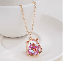 Load image into Gallery viewer, Capybara Glitter Boba Tea Pendant Necklace
