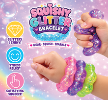 Load image into Gallery viewer, Fun Doh Squishy Sparkle Glitter Sensory Bracelet- 12/Display
