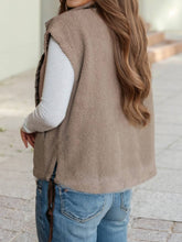 Load image into Gallery viewer, Side Bows Sherpa Fleece Collar Shift Vest
