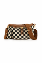 Load image into Gallery viewer, Checkered Crossbody Belt Bag with Adjustable Strap &amp; Mini Pouch
