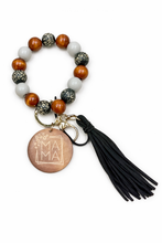 Load image into Gallery viewer, Mama Beaded Keychain Bracelet with Tassel
