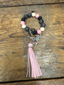 FlowingFaithCo - Handmade Silicone Bracelet Key Chain with Tassle