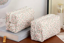 Load image into Gallery viewer, Floral Quilted Cosmetic Bag
