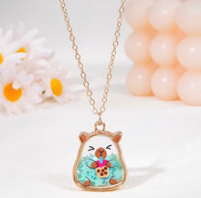 Load image into Gallery viewer, Capybara Glitter Boba Tea Pendant Necklace
