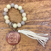 Load image into Gallery viewer, Mama Charm Wooden Bracelet Key Chain
