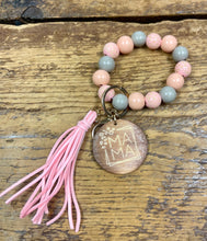 Load image into Gallery viewer, Mama Charm Wooden Bracelet Key Chain
