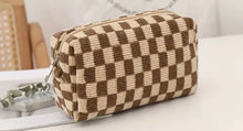 Load image into Gallery viewer, Checkered Knit Cosmetic Bag
