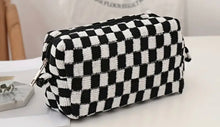 Load image into Gallery viewer, Checkered Knit Cosmetic Bag
