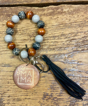 Load image into Gallery viewer, Mama Charm Wooden Bracelet Key Chain
