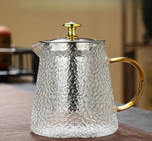 Load image into Gallery viewer, Textured Glass Teapot with Stainless Steel Infuser
