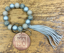 Load image into Gallery viewer, Mama Charm Wooden Bracelet Key Chain
