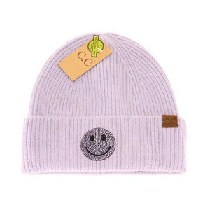 CC Rhinestone Smiley Face Beanie