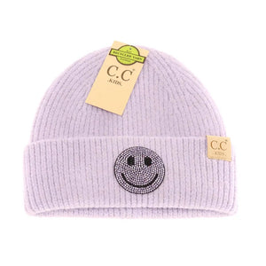 CC Rhinestone Smiley Face Beanie