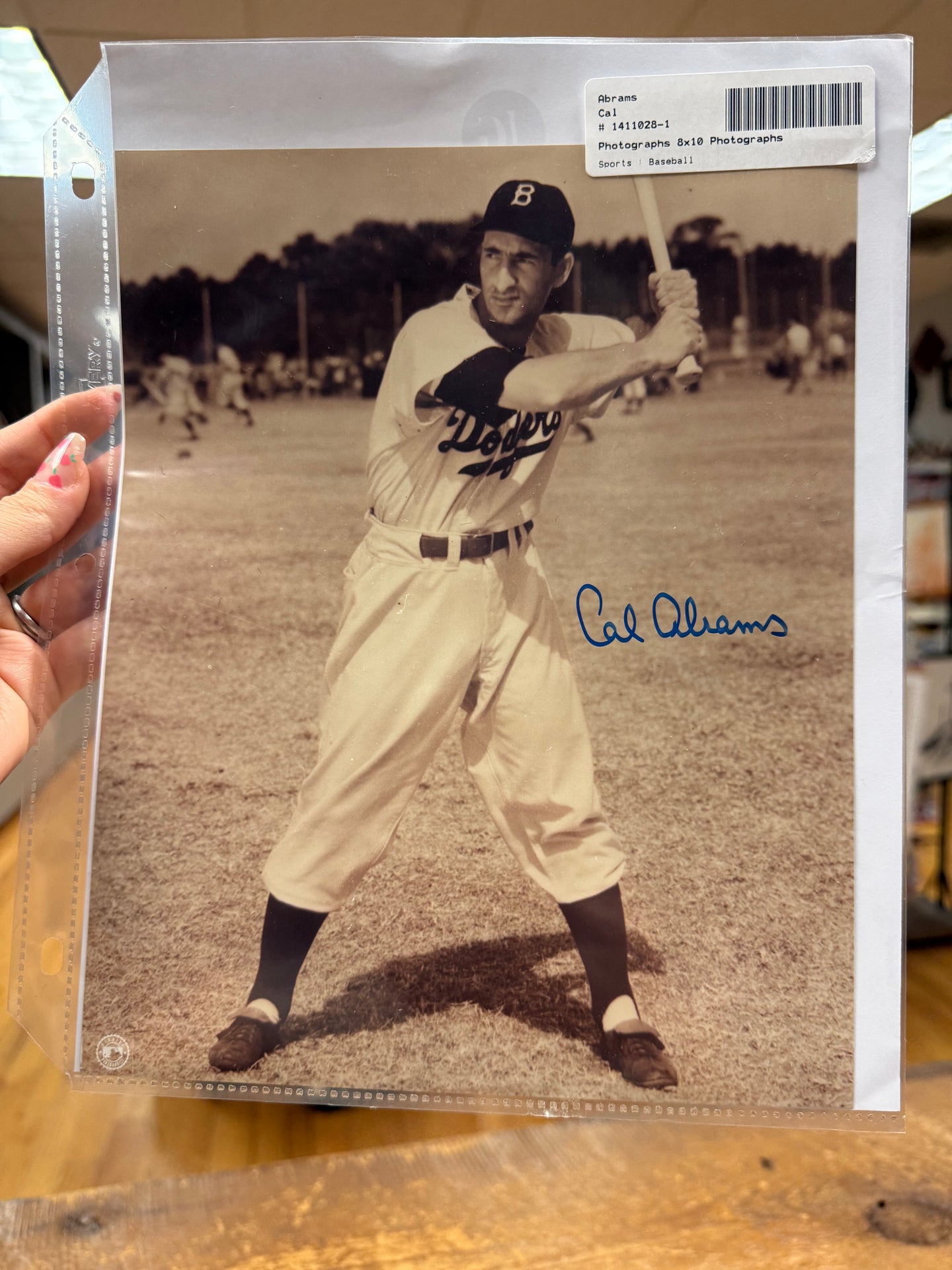 Cal Abrams Dodgers 8x10 Autographed Glossy Photograph