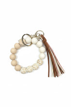 Load image into Gallery viewer, Carved Wooden and Silicone Bracelet Key Chain
