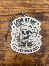 Load image into Gallery viewer, Skeleton in Santa Hat Ornaments
