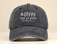 Load image into Gallery viewer, Vintage Washed “God is Good All the Time” Floral Ball Cap
