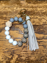 Load image into Gallery viewer, Carved Wooden and Silicone Bracelet Key Chain
