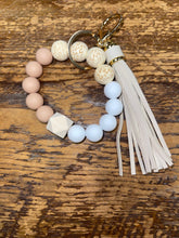 Load image into Gallery viewer, Carved Wooden and Silicone Bracelet Key Chain
