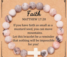 Load image into Gallery viewer, Stone Cross Faith Bracelet
