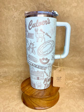 Load image into Gallery viewer, 40 oz Wisconsin-Themed Stainless Steel Tumbler with Handle &amp; Lid
