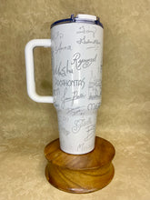 Load image into Gallery viewer, 40 oz Disney Autograph Inspired Stainless Steel Tumbler with Handle &amp; Lid
