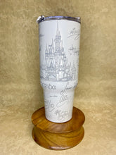 Load image into Gallery viewer, 40 oz Disney Autograph Inspired Stainless Steel Tumbler with Handle &amp; Lid
